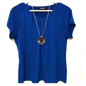 Cobalt Blue Liz Claiborne Top with Keyhole Neck